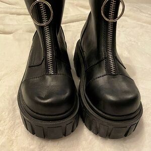 New Dolls Kill Current Mood Black Flatform Boots Sz 7